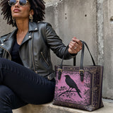 Gothistar The Quiet Watcher Leather Tote Bag