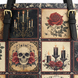 Gothistar Victorian Skull Leather Tote Bag