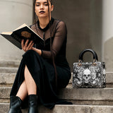 Gothistar Gothic Skullveil Roses Lady Leather Bag