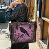 Gothistar The Quiet Watcher Leather Tote Bag