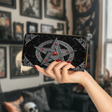 Gothistar Pentagram Of The Blood Moon Leather Wallet Purse