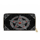 Gothistar Pentagram Of The Blood Moon Leather Wallet Purse