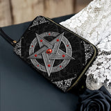 Gothistar Pentagram Of The Blood Moon Leather Wallet Purse