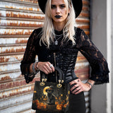 Gothistar Spooky Cat Lady Leather Bag