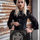 Gothistar Pentagram Of The Blood Moon Leather Bag
