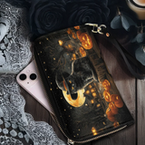 Gothistar Spooky Cat Leather Wallet Purse