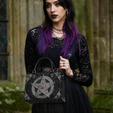 Gothistar Pentagram Of The Blood Moon Leather Bag