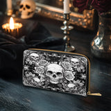 Gothistar Gothic Skullveil Roses Leather Wallet Purse