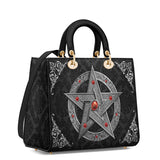 Gothistar Pentagram Of The Blood Moon Lady Leather Bag