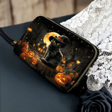 Gothistar Spooky Cat Leather Wallet Purse