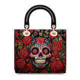 Gothistar Roses & Sugar Skull Elegance Leather Bag