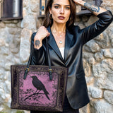 Gothistar The Quiet Watcher Leather Tote Bag