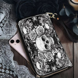 Gothistar Gothic Skullveil Roses Leather Wallet Purse