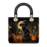 Gothistar Spooky Cat Lady Leather Bag