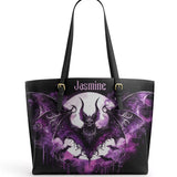 Gothistar Nocturna’s Embrace Leather Tote Bag