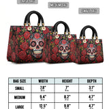 Gothistar Roses & Sugar Skull Elegance Leather Bag