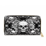 Gothistar Gothic Skullveil Roses Leather Wallet Purse