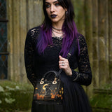 Gothistar Spooky Cat Lady Leather Bag