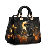 Gothistar Spooky Cat Lady Leather Bag
