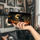 Gothistar Spooky Cat Leather Wallet Purse