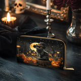 Gothistar Spooky Cat Leather Wallet Purse