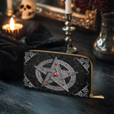 Gothistar Pentagram Of The Blood Moon Leather Wallet Purse
