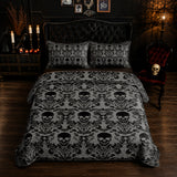 Gothistar All Season Quilt 3-Piece Set Victorian Skull Ornate