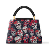 Gothistar Midnight Calavera Leather Satchel Bag