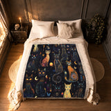 Gothistar Celestial Catspell Woven Tapestry Blanket