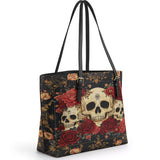 Gothistar Floralis Mortem Leather Tote Bag