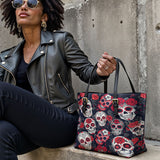 Gothistar Midnight Calavera Leather Tote Bag