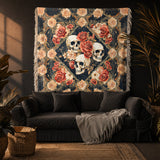 Gothistar Skull Dark Romance Woven Tapestry Blanket
