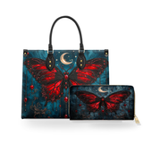Crimson Eclipse leather bag and wallet bundle