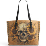 Gothistar Eternal Skull Leather Tote Bag