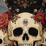 Gothistar All Season Quilt 3-Piece Set Gothic Night Rose Skulls