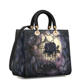 Gothistar Gothic Caged Bloom Lady Leather Bag