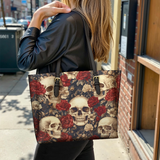 Gothistar  Rosarium Of The Dead Leather Tote Bag