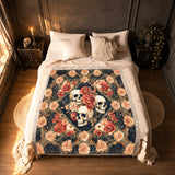 Gothistar Skull Dark Romance Woven Tapestry Blanket