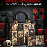Gothistar Victorian Skull Lady Leather Bag