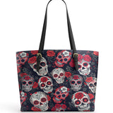 Gothistar Midnight Calavera Leather Tote Bag