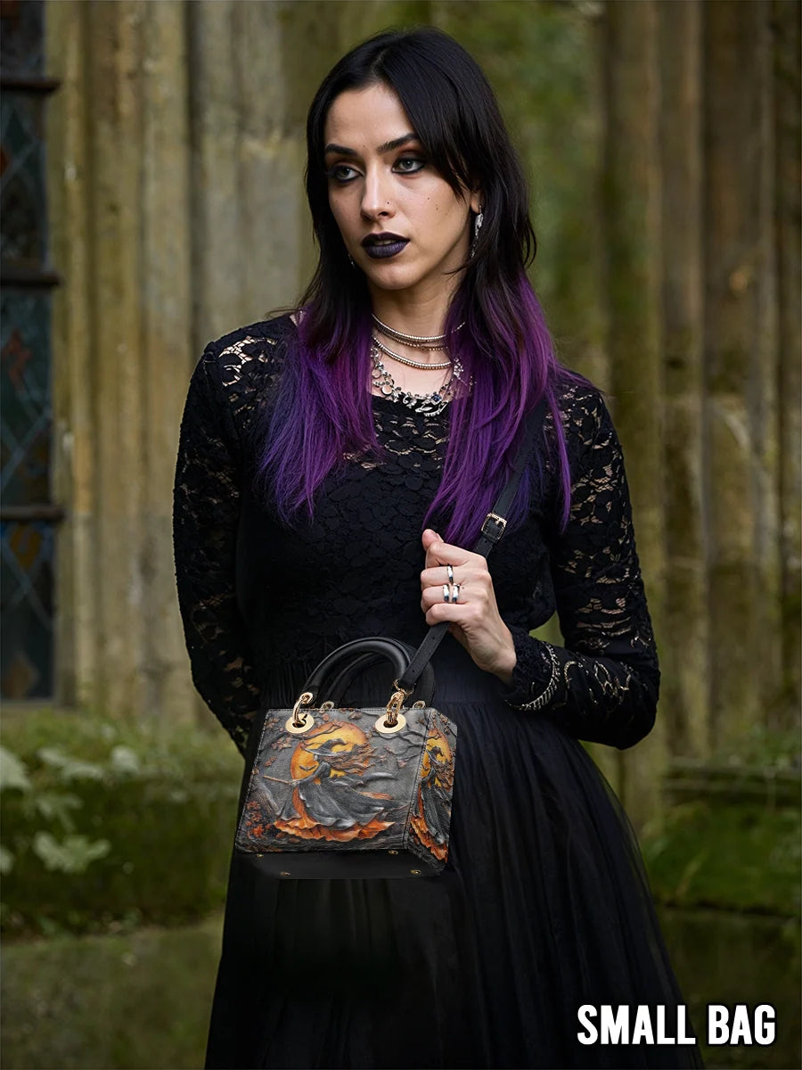 Gothistar Moonlit Witch Lady Leather Bag
