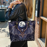 Gothistar Lunar Revenant Leather Tote Bag