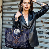 Gothistar Lunar Revenant Leather Tote Bag