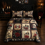 Gothistar All Season Quilt 3-Piece Set Victorian Skull