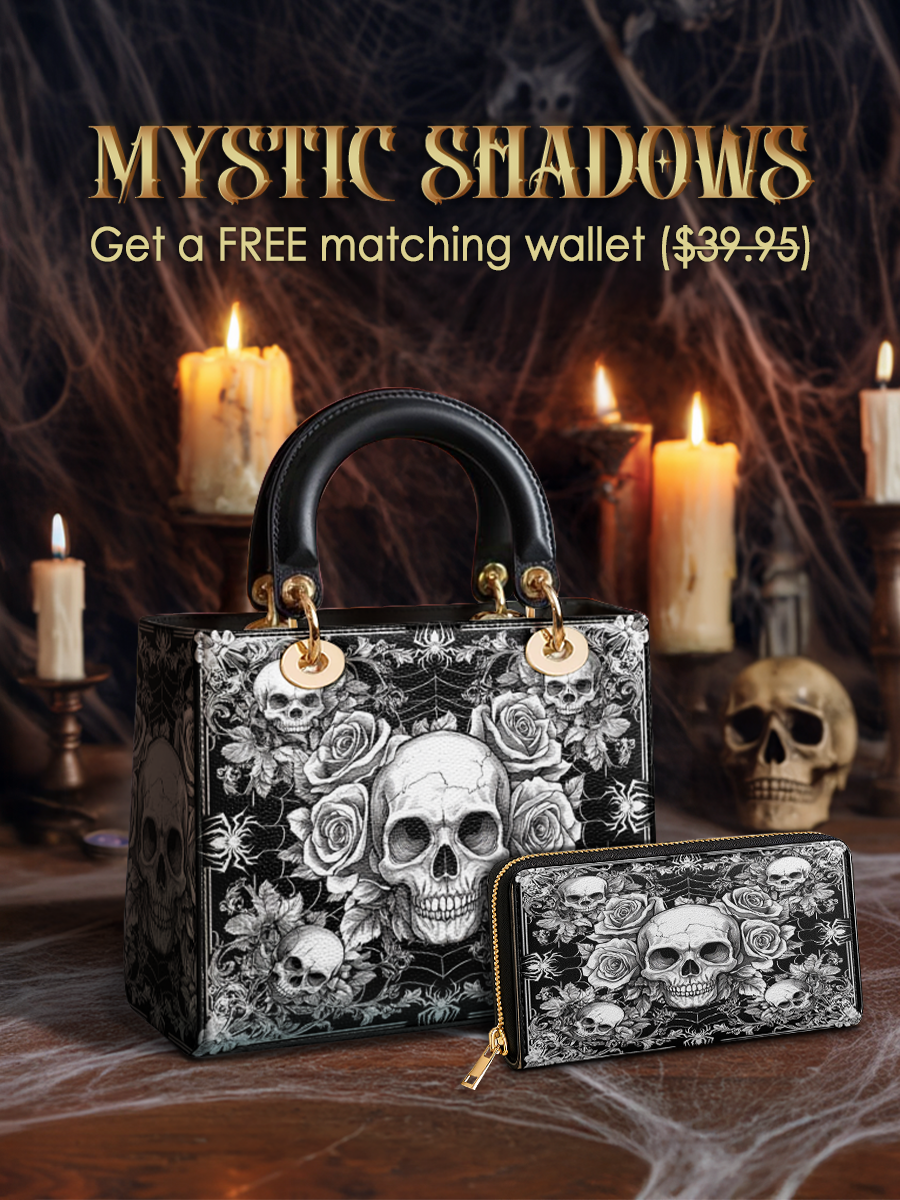 Gothistar Gothic Skullveil Roses Lady Leather Bag