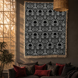 Gothistar Victorian Skull Ornate Woven Tapestry Blanket