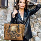 Gothistar Eternal Skull Leather Tote Bag