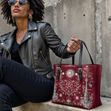 Gothistar Pentacle Bloom Leather Tote Bag