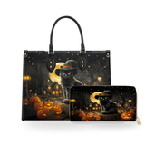 Spooky Cat leather bag and wallet bundle