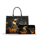 Spooky Cat leather bag and wallet bundle